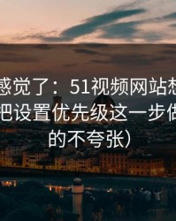 别再靠感觉了：51视频网站想更对胃口？先把设置优先级这一步做对（真的不夸张）